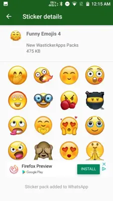 Stickers Funny Emojis android App screenshot 3